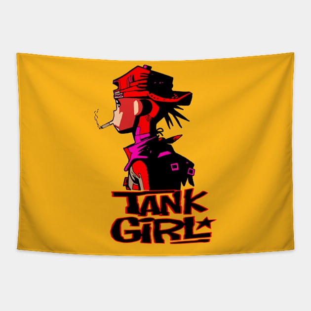 Tank girl t-shirt Tapestry by Hitamshop