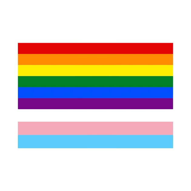 LGBTQ+ Pride Flag with Trans Colors by Porcupine and Gun