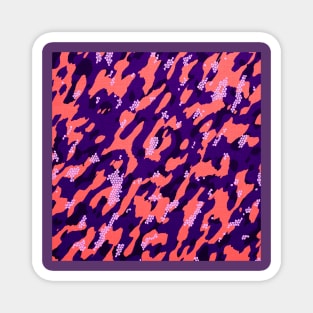 Camouflage - Purple and Coral Magnet