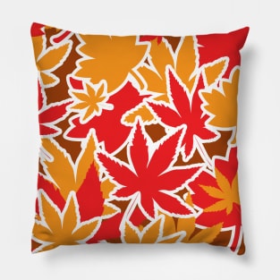 Autumn Leaves Frosted Print Pillow