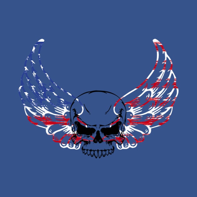 US Flag Skull T Shirt by Kibria1991