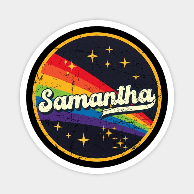 Samantha // Rainbow In Space Vintage Grunge-Style Magnet by LMW Art
