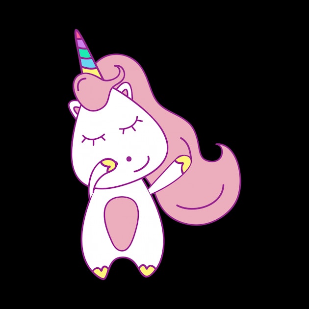 Unicorn cute dabbing  Dab Dance Rainbow Tee by KittleAmandass