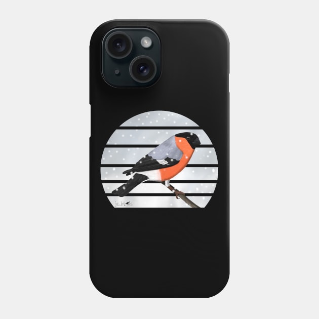 Bullfinch Winter Snow Bird Watching Birding Ornithologist Gift Phone Case by jzbirds