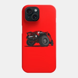 Red Jeep Illustration Phone Case