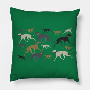 Lots of Greyhounds trotting Pillow