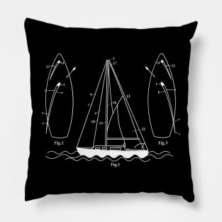 Blueprint Sailing Boat Pillow