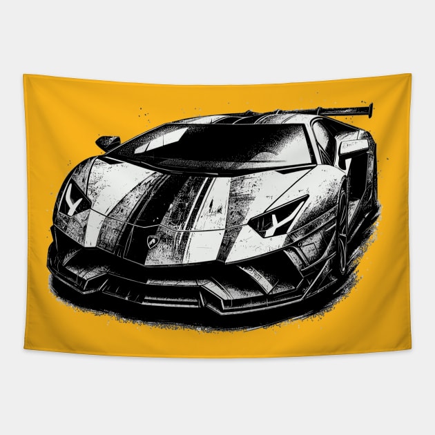 Lamborghini aventador Tapestry by Vehicles-Art