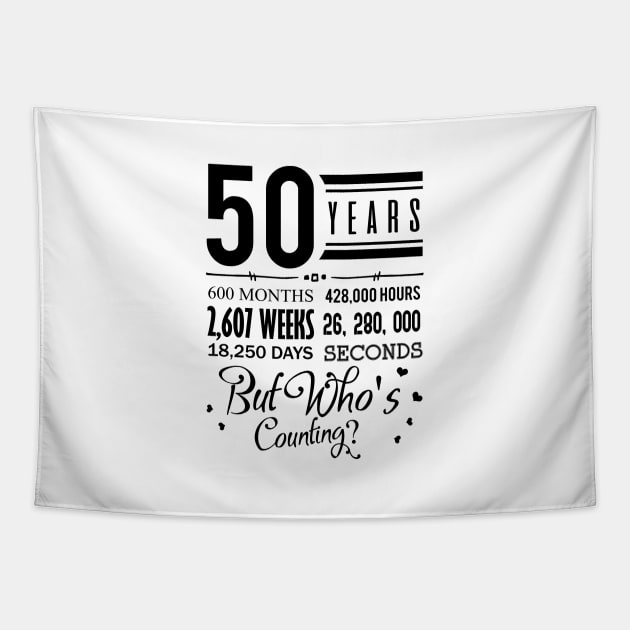 '50th Wedding Anniversary' Sweet Wedding Gift Tapestry by ourwackyhome