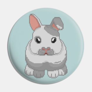 Pixelart Bunny Half Gray Pin