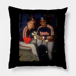 Wally Joyner and Reggie Jackson in Los Angeles Angels of Anaheim Pillow