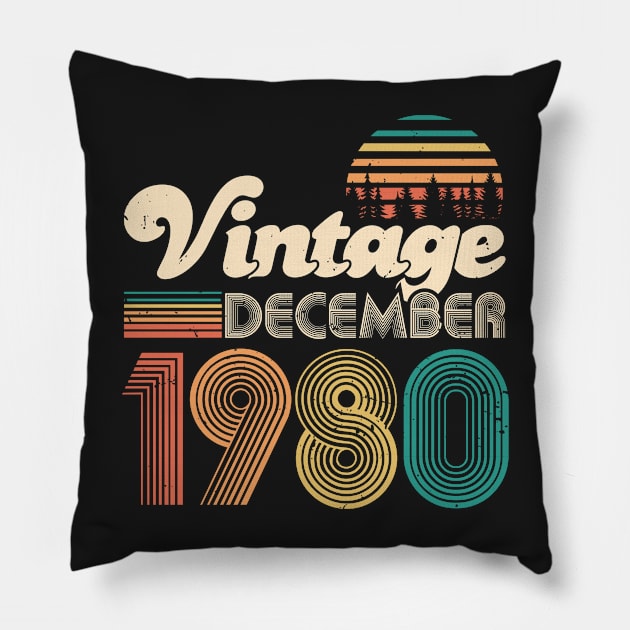 40th birthday gifts for men and women December 1980 gift 40 Pillow by Cheesybee