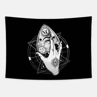 Ouija Board Tattoo Hand - white Tapestry