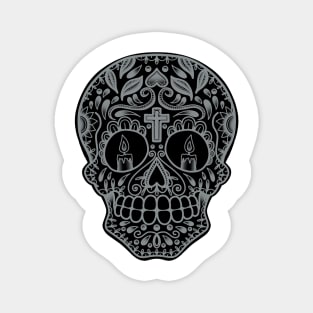 HomeSchoolTattoo SugarSkull SILVER Magnet