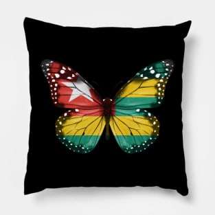 Togolese Flag  Butterfly - Gift for Togolese From Togo Pillow