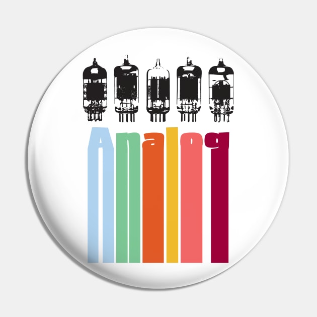 Analog Tubes Retro Stripes Pin by Analog Designs