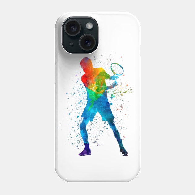 Tennis player in watercolor Phone Case by PaulrommerArt