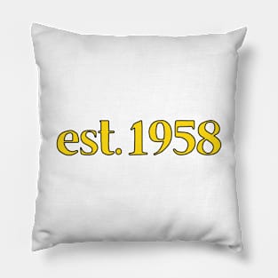 Est. 1958 Cartoonish Retro Birthday Pillow