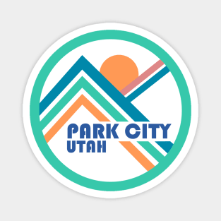 Park City Circle Mountain Lines Turquoise Graphic Magnet