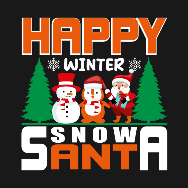 Snow Santa T - Shirt Design by Shuvo Design