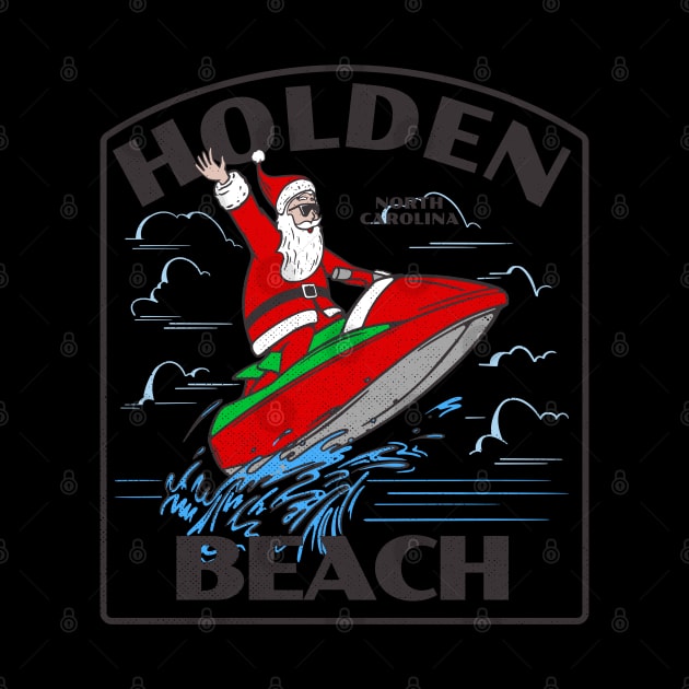 Holden Beach, NC Christmas Vacationing Waterskiing Santa by Contentarama