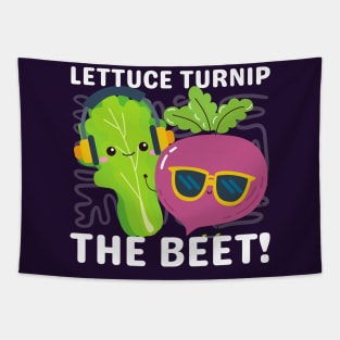 Funny Lettuce Turnip The Beat Vegetable Food Music Pun Cute Tapestry