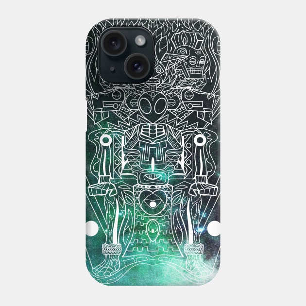 alien in mictlan hell space pattern ecopop Phone Case by jorge_lebeau