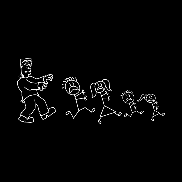 Frankenstein chases stick family by Stacks