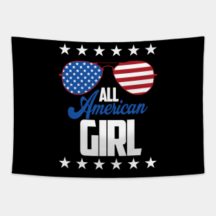 All American Girl Sunglasses American Flag 4th Of July Tapestry