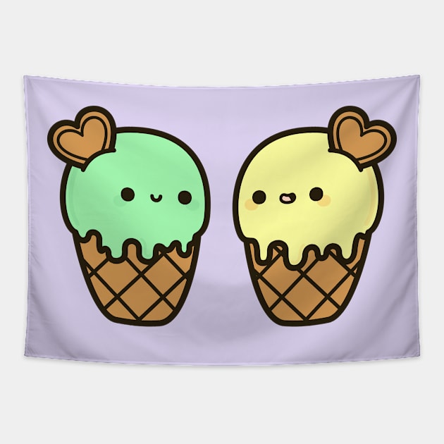 Ice cream love Tapestry by peppermintpopuk