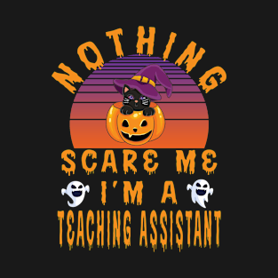 Nothing Scare Me I'M A Teaching Assistant - Teaching Assistant Halloween Gift T-Shirt