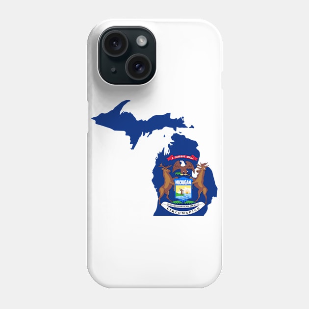 MI State Flag, Proud Michigan Native Phone Case by GreatLakesLocals