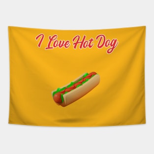 I Love Hot Dog Tapestry