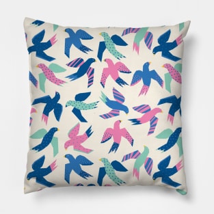 Flying Abstract Birds Scale Pillow