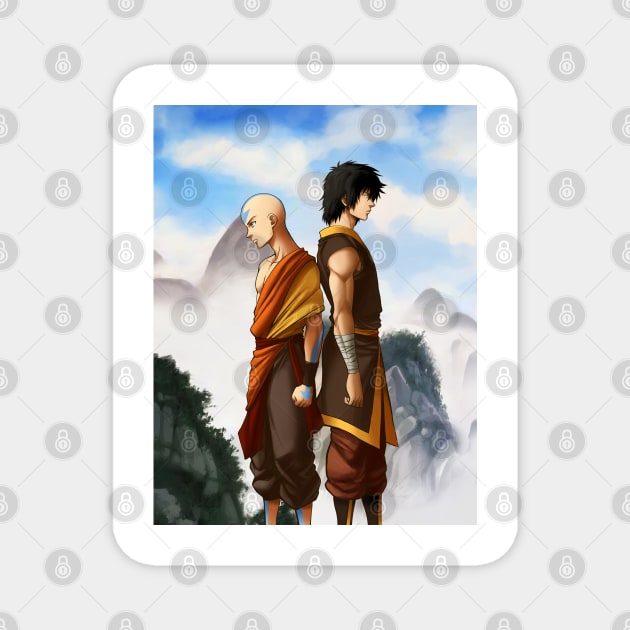 The monk and the prince Magnet by mcashe_art