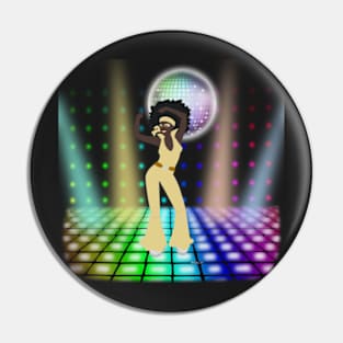 Black Disco Chick Pin