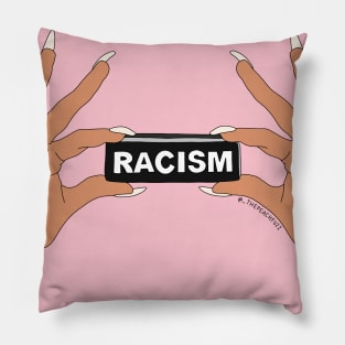 Give Racism The Chop - The Peach Fuzz Pillow