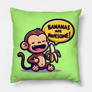 Bananas Are Awesome: Joyful Monkey Pillow