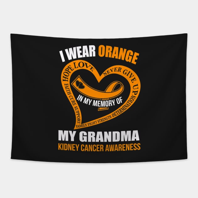 In My Memory Of My Grandma Kidney Cancer Awareness Tapestry by CarolIrvine