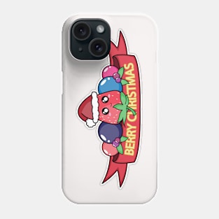 Berry Christmas (Red Banner) Phone Case