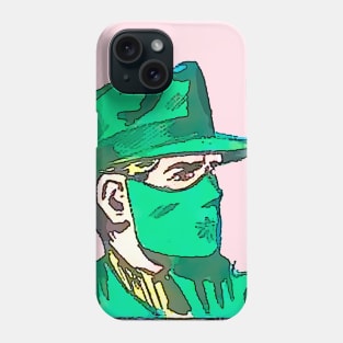 man in green mask and hat Phone Case