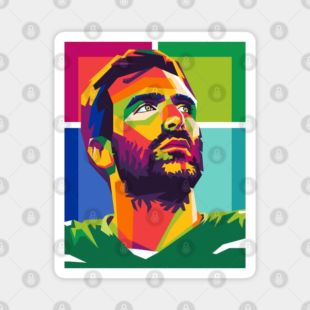 joe flacco Magnet by cool pop art house