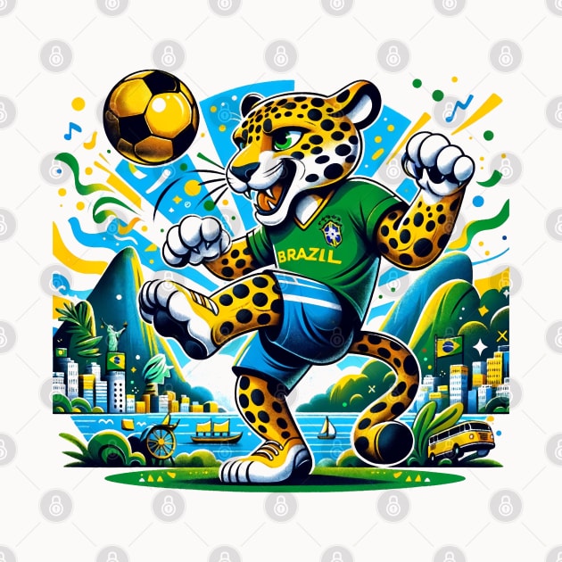 Brazilian Funny Leopard Soccer by Sambastyles