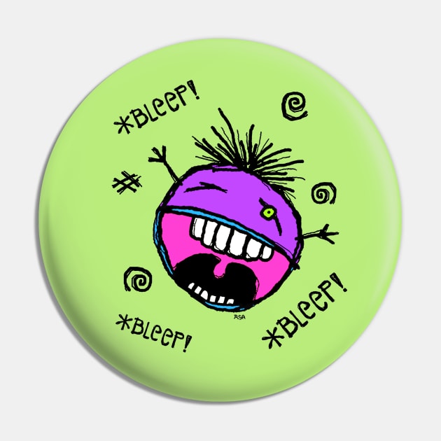 *BLEEP! *BLEEP! *BLEEP!* Monster Grape Pin by RawSunArt