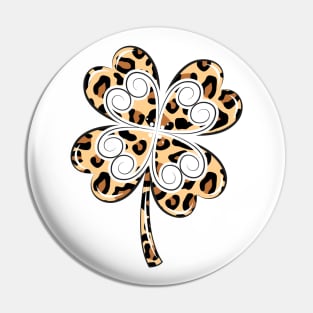 Cute Leopard Shamrock Pin