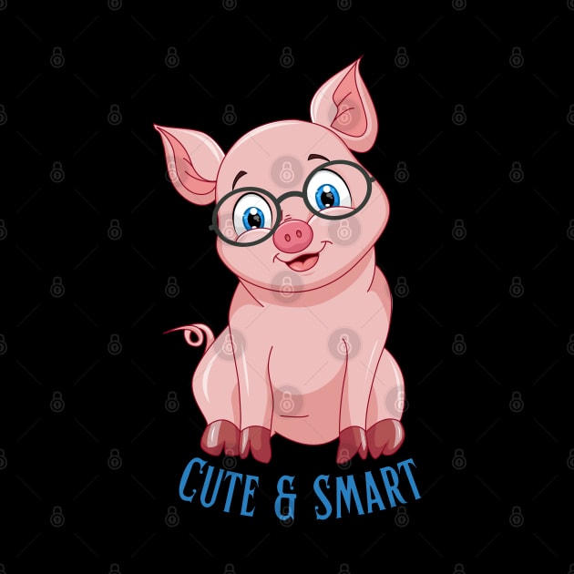 Cute and Smart Cookie Sweet little pink piggy in glasses cute baby outfit by BoogieCreates