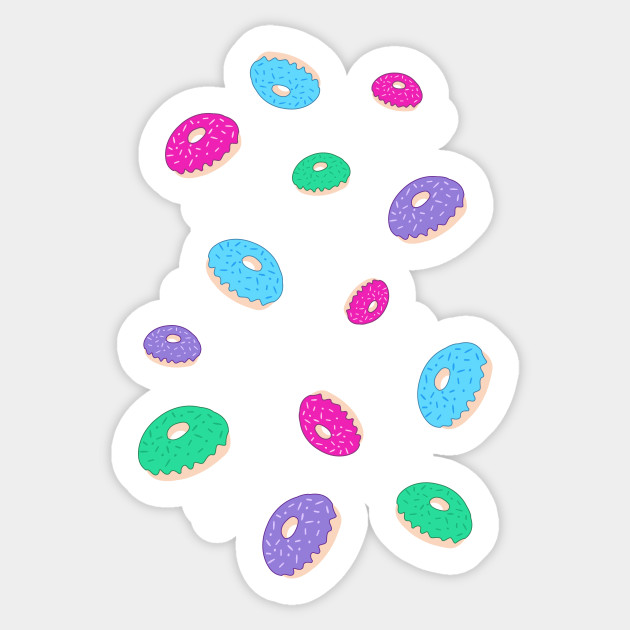 Donuts Colorful Wallpaper Donuts Colorful Wallpaper Sticker Teepublic