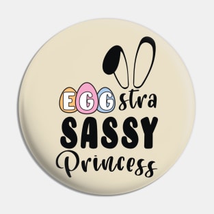 Colorful Egg-Stra Sassy Princess Bunny Ears Happy Easter Pin