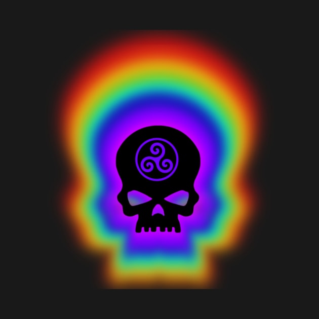 Rainbow Celtic Skull by Celtic Morrigan