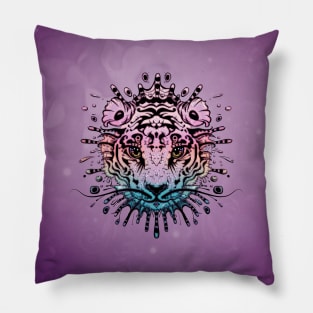 Colorful fantasy tiger head Pillow
